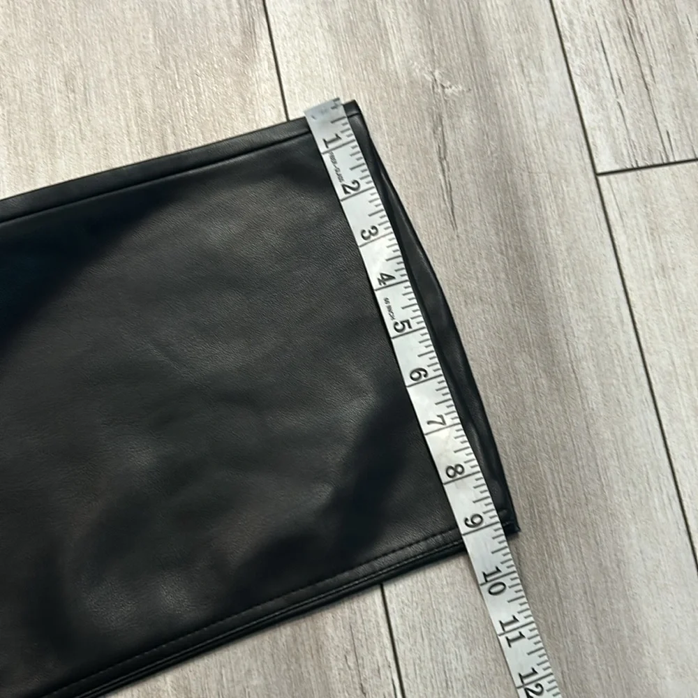 Industry faux leather wide leg black pants size 10